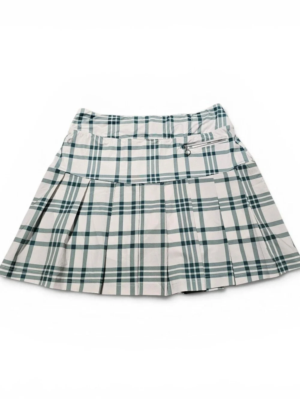 GG Blue Luxe Sport Performance Skort Women's Green & White Plaid Size L